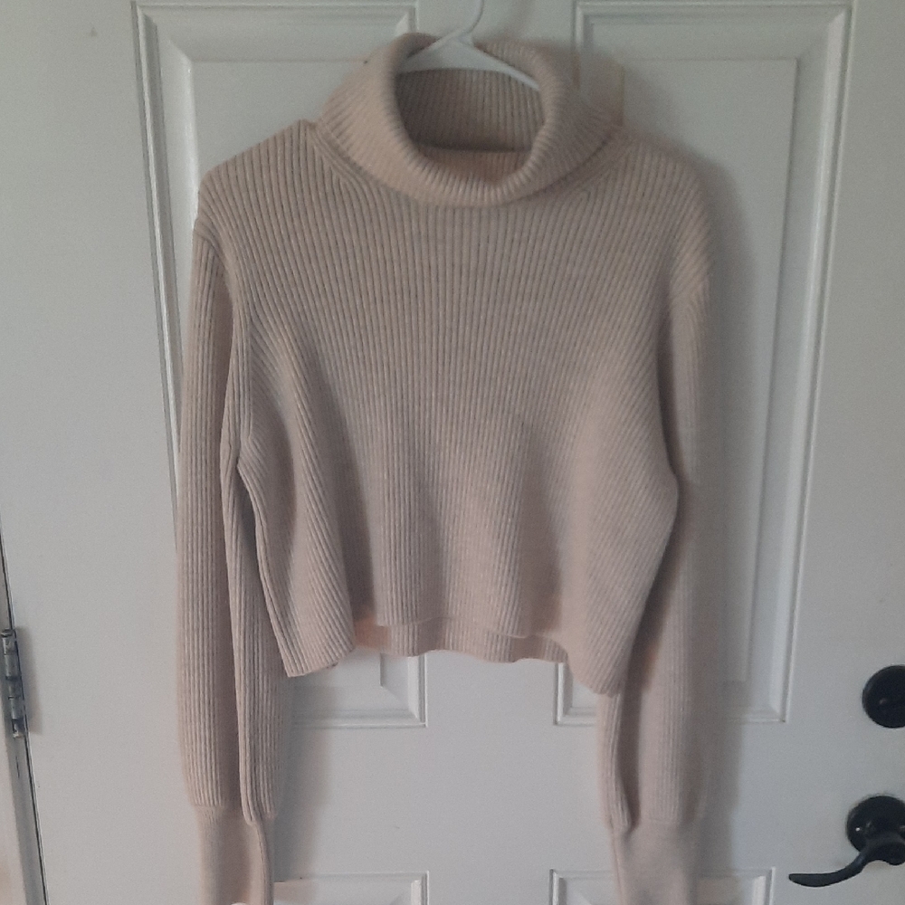 Wilfred Wool Cropped Turtleneck Sweater